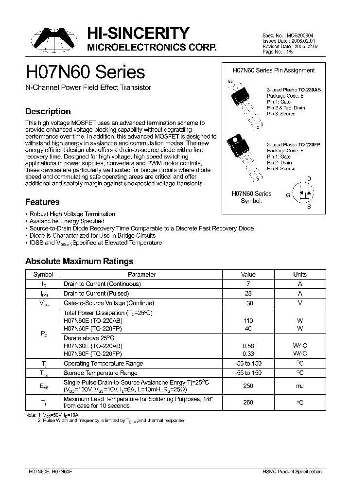 07n65gx-datasheet 07n65gx-datasheet
