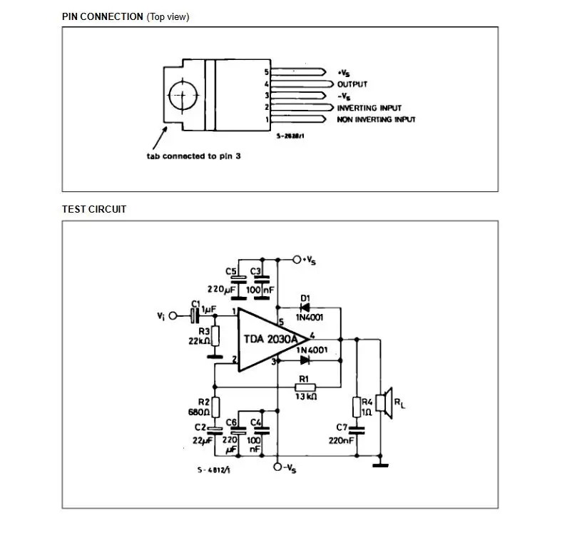 100w-tda2030-datasheet