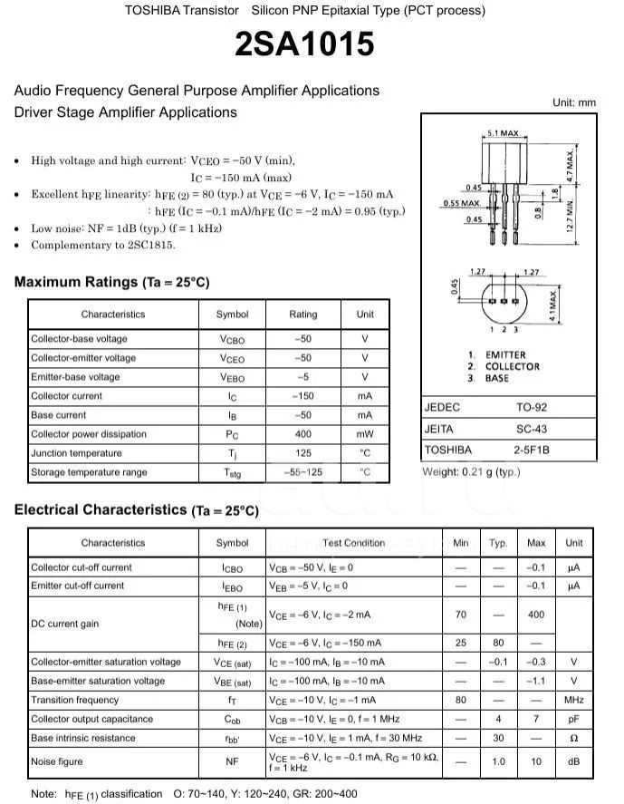2sc1015-datasheet 2sc1015-datasheet