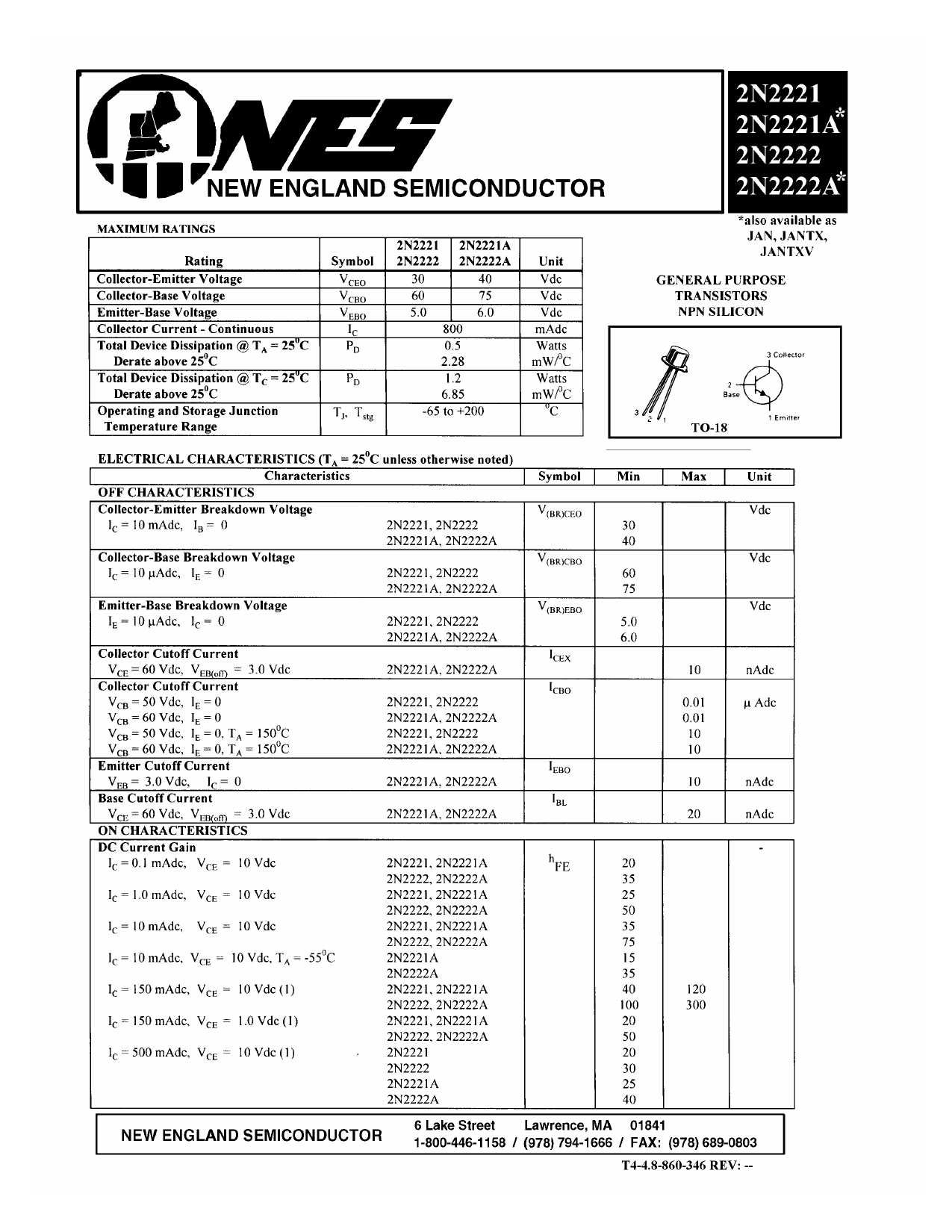 2n2222a-datasheet-fairchild