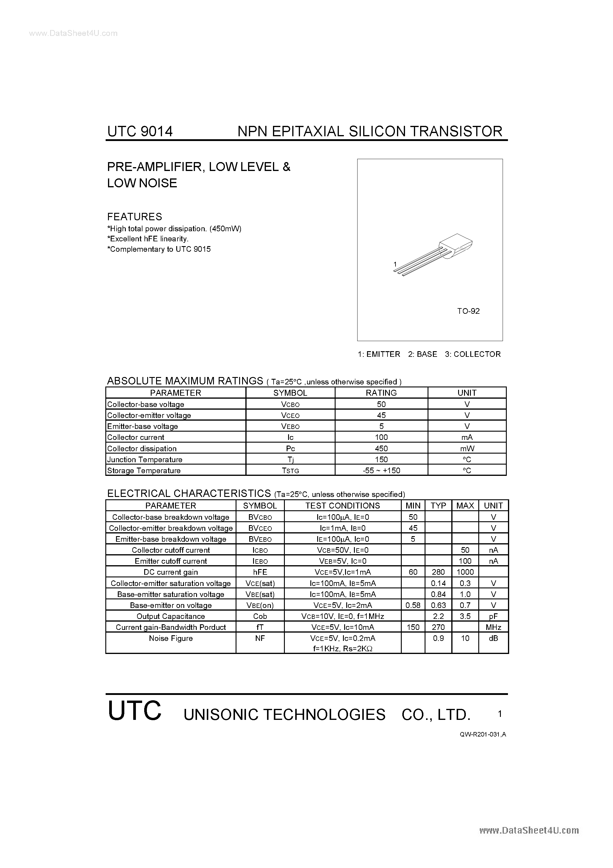 2sc9014-datasheet