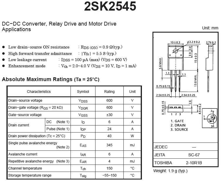 2sk2145-datasheet