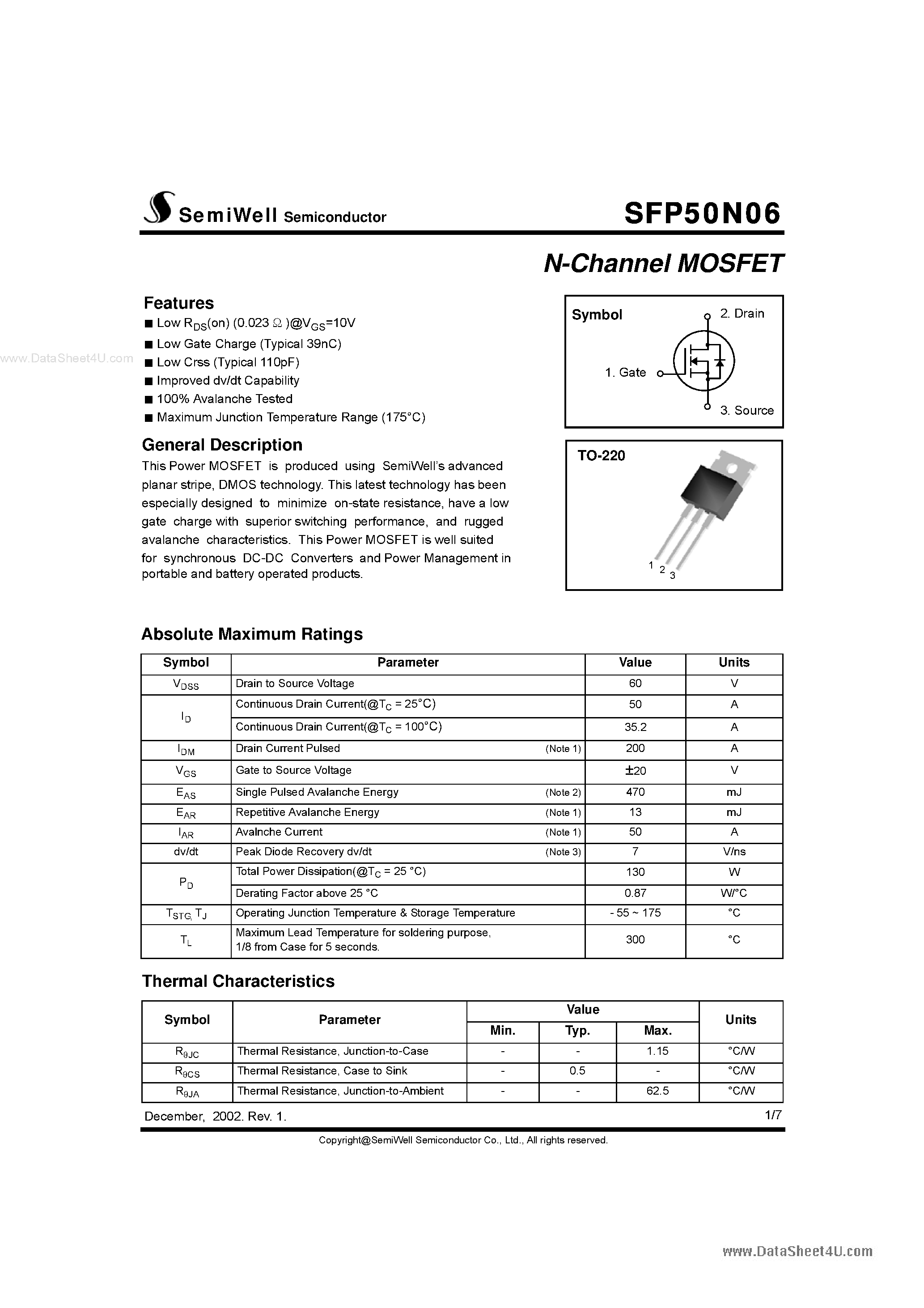 50n06-mosfet-datasheet