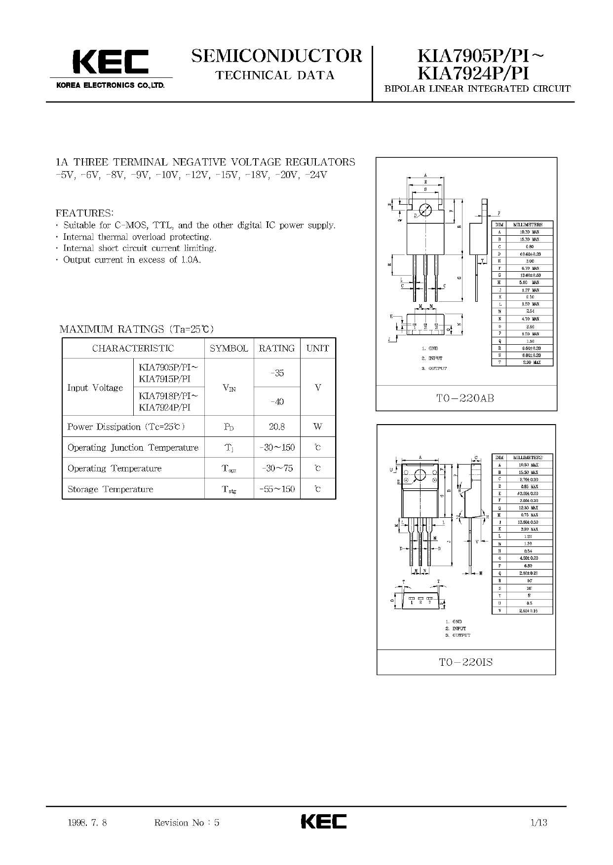 7905-voltage-regulator-datasheet 7905-voltage-regulator-datasheet