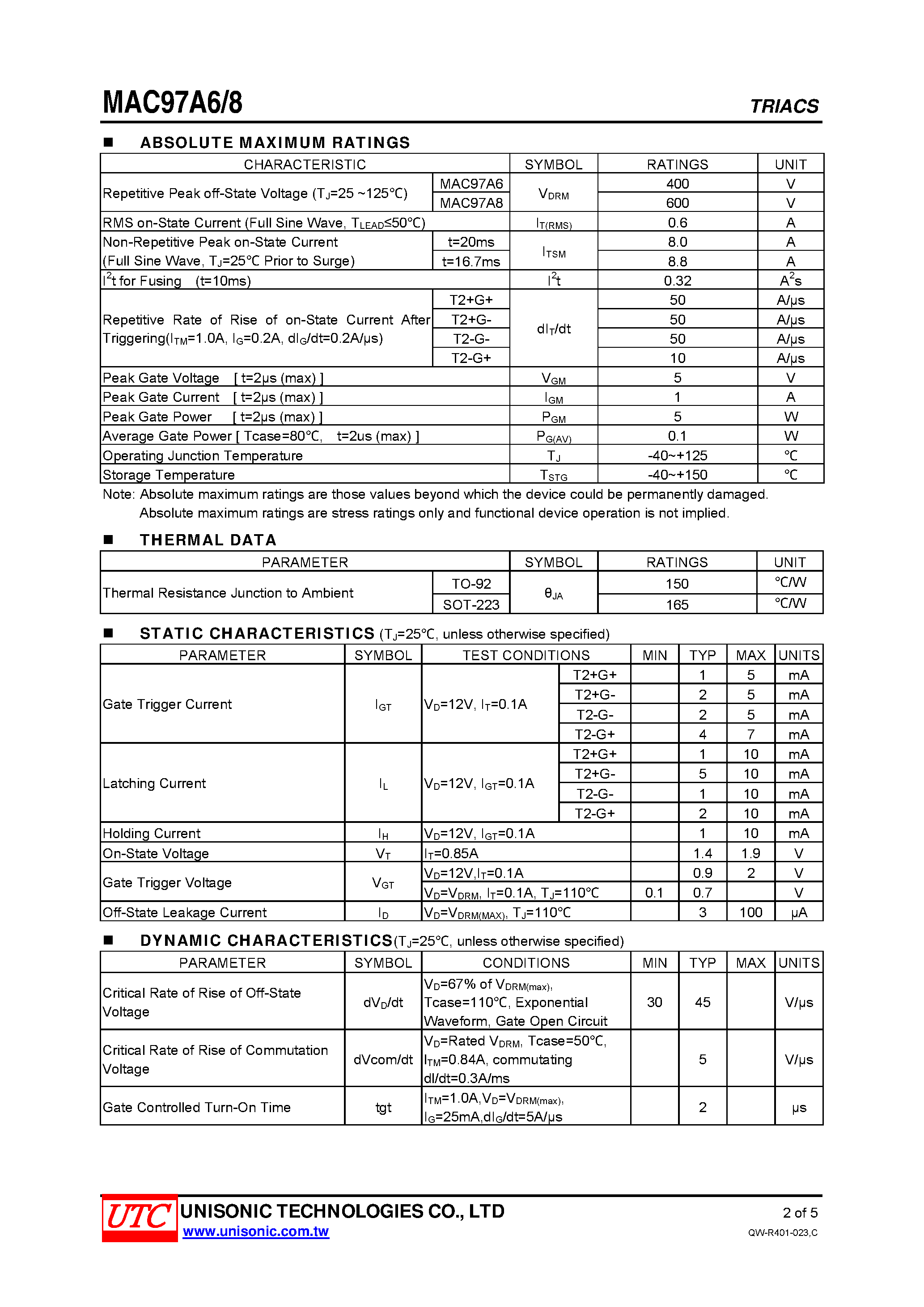 97a6-triac-datasheet 97a6-triac-datasheet