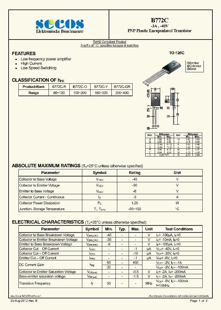 b772-y-datasheet b772-y-datasheet