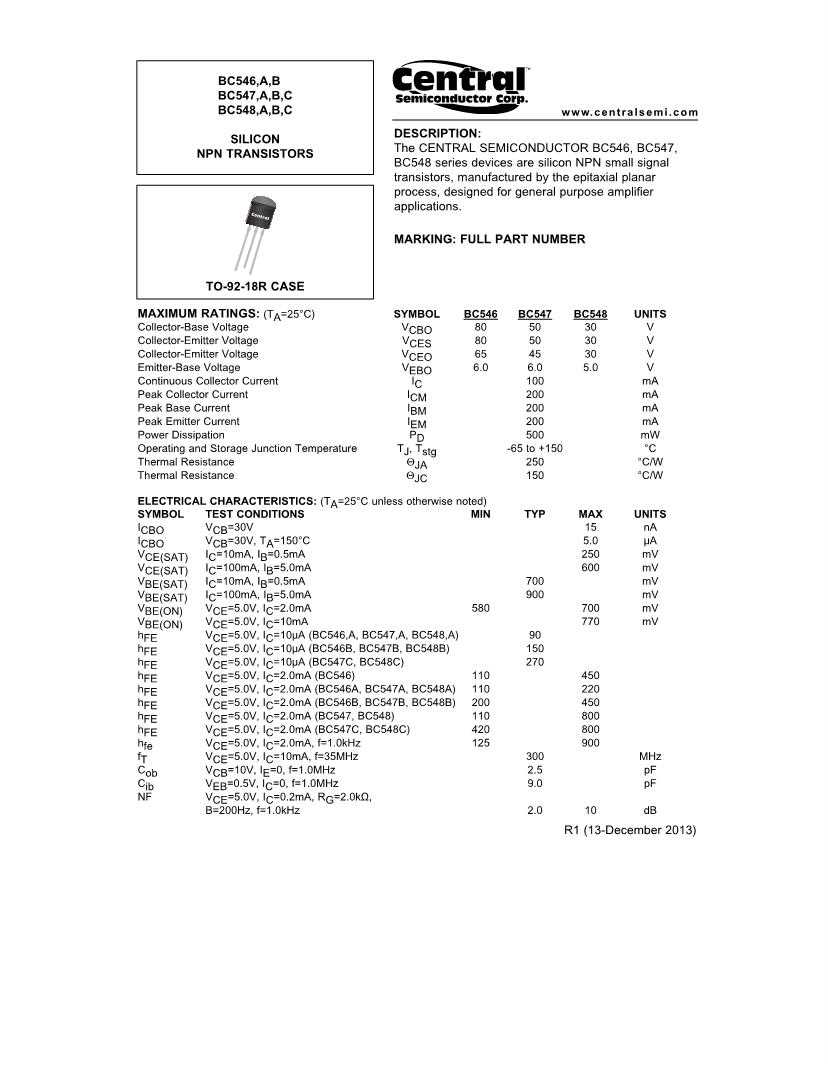 bc548b-transistor-datasheet