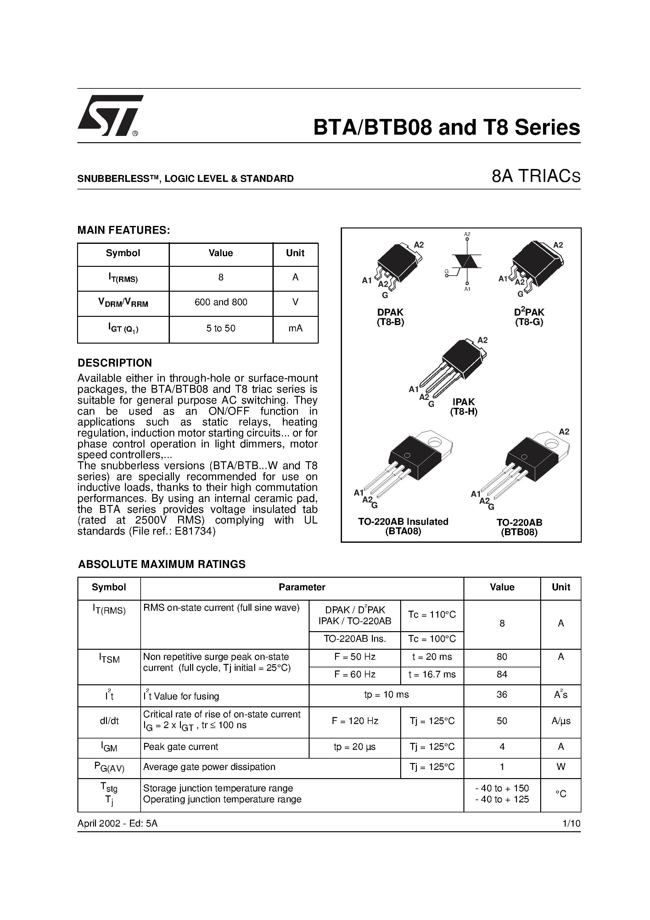 bta08-600c-datasheet
