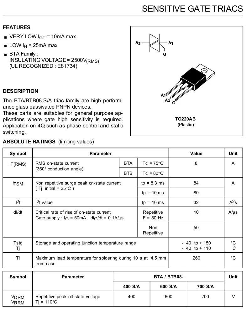 bta08-datasheet