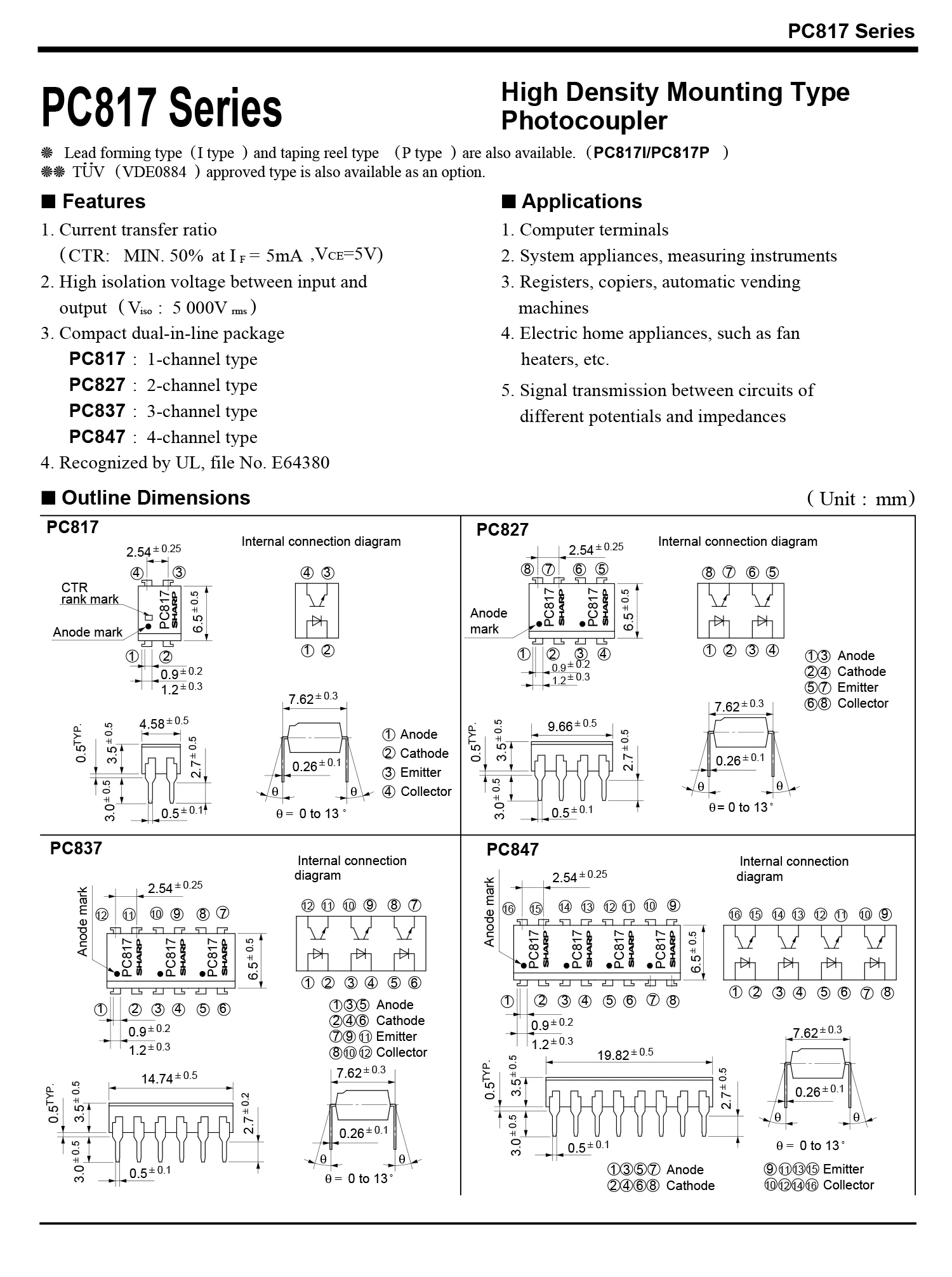 datasheet-optocoupler-pc817 datasheet-optocoupler-pc817