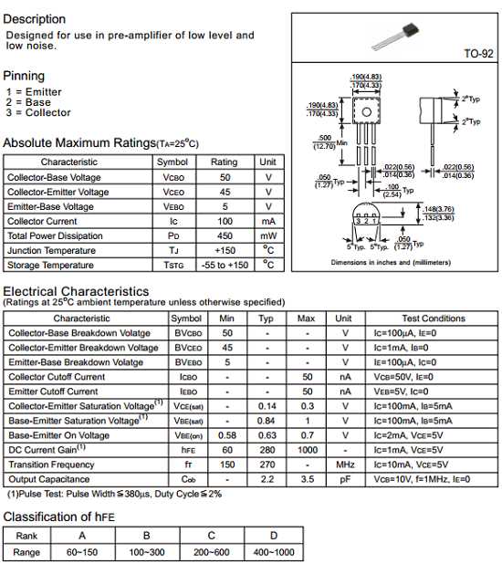 datasheet-s9014-transistor