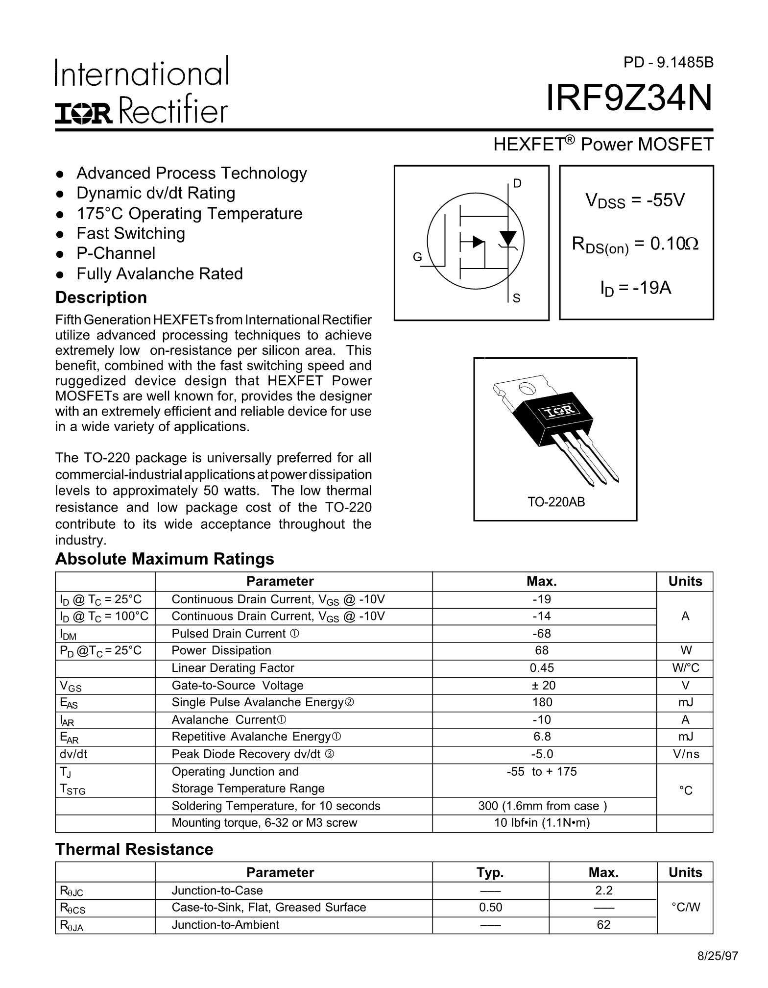irf9z34npbf-datasheet