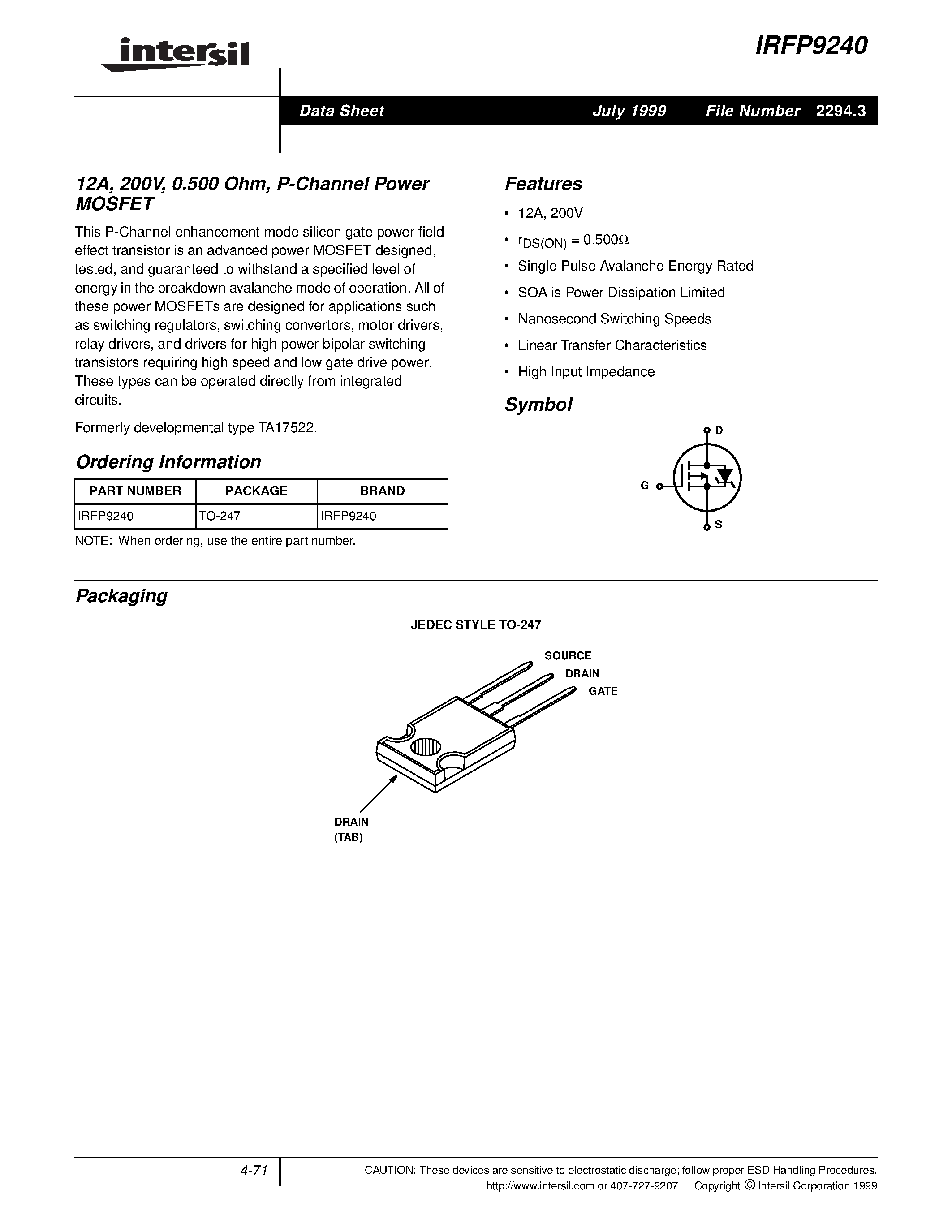 irfp9240-datasheet