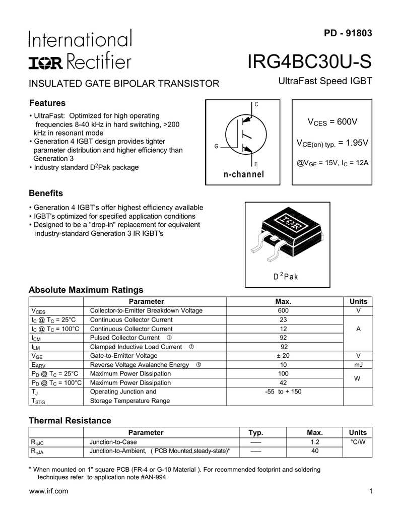 irg4bc20ud-datasheet irg4bc20ud-datasheet