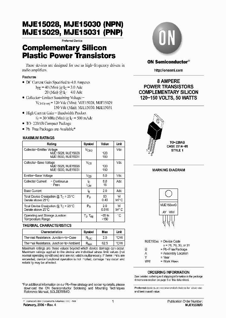 mje15033g-datasheet