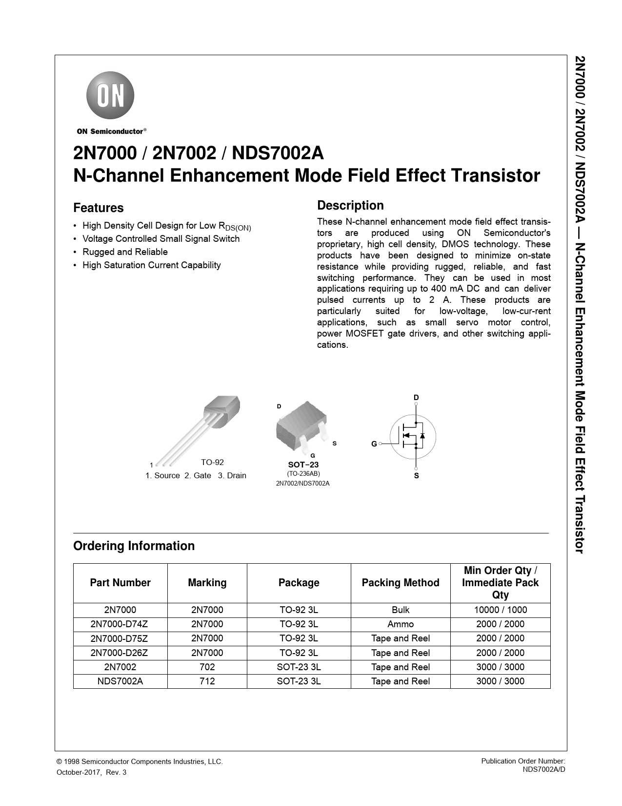 mosfet-2n7000-datasheet