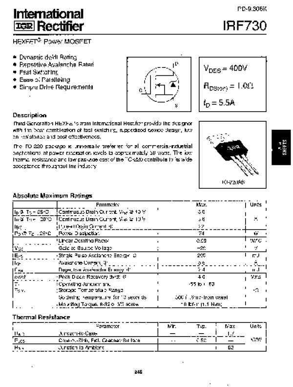 mosfet-irf520n-datasheet