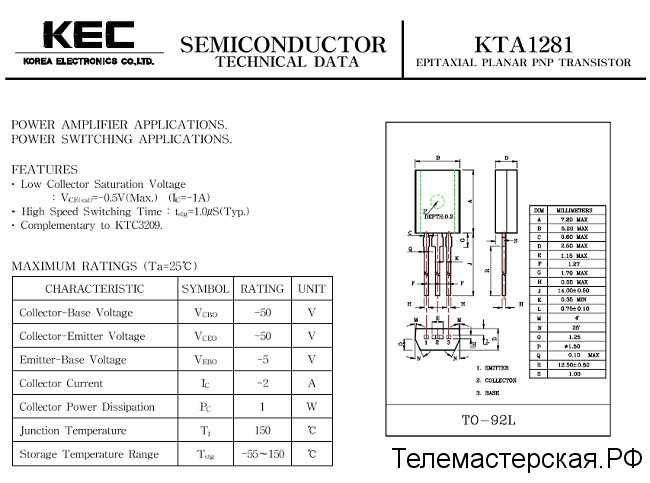 a1281-transistor-datasheet