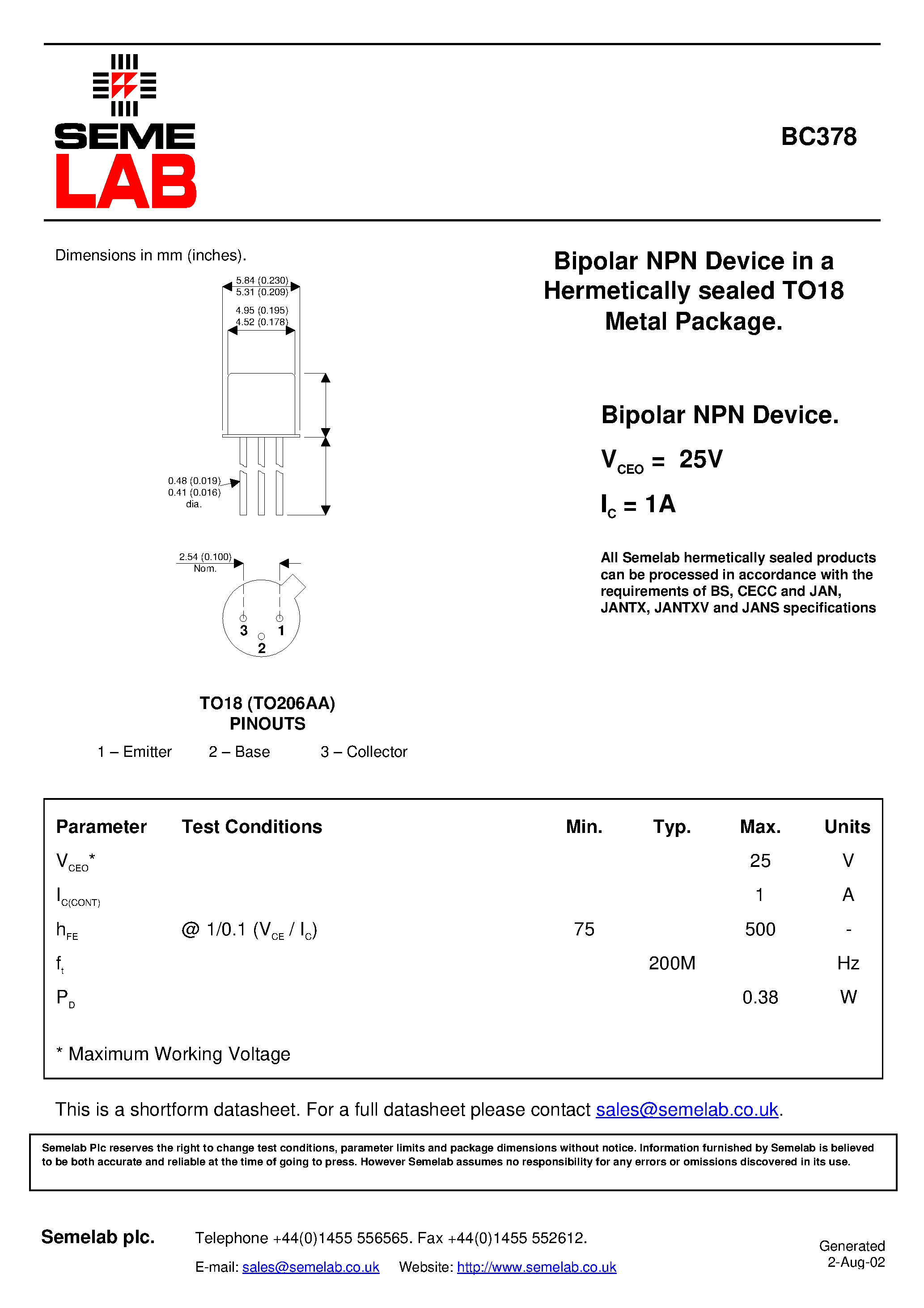 bcy59-datasheet