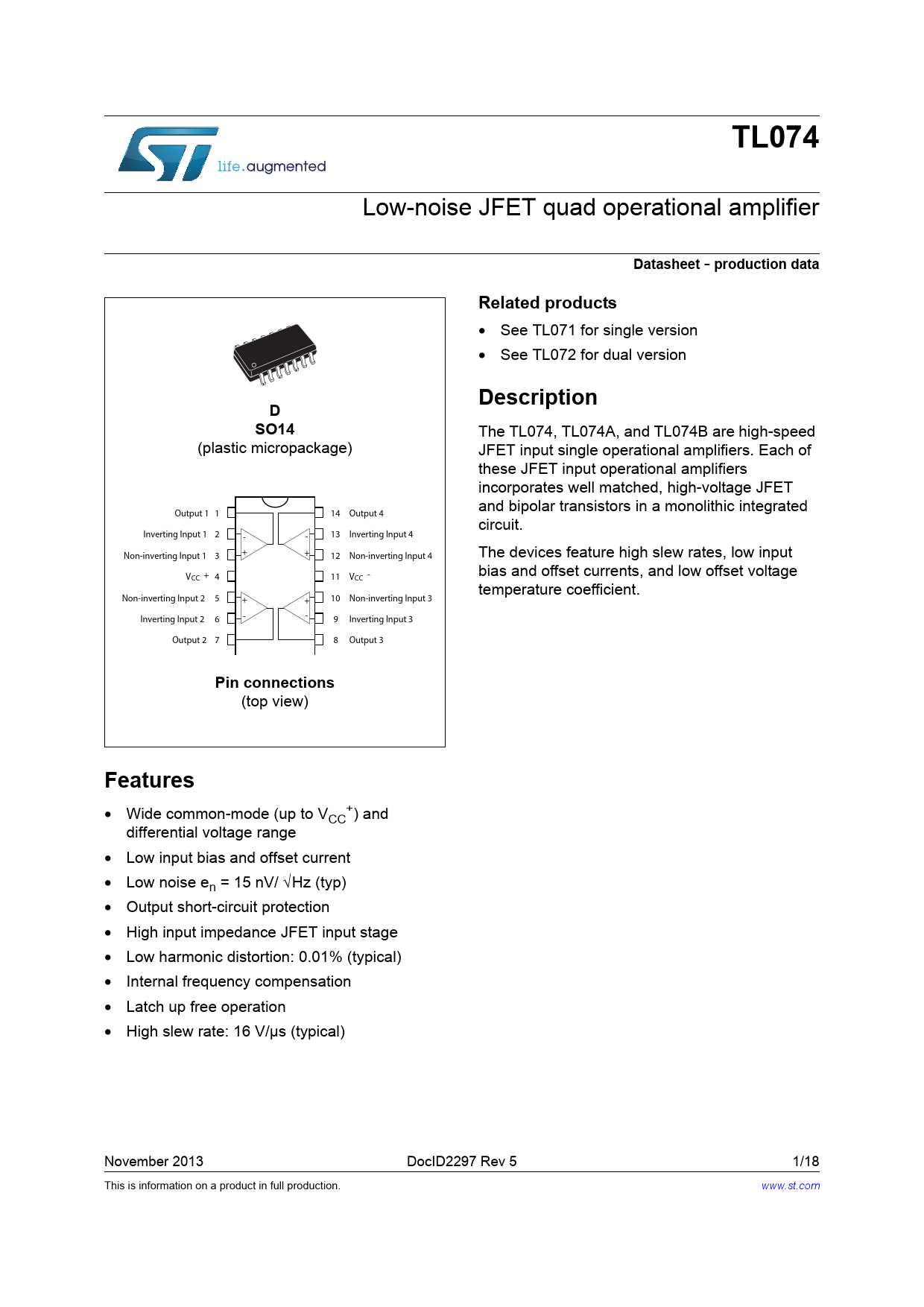 tl074-datasheet tl074-datasheet