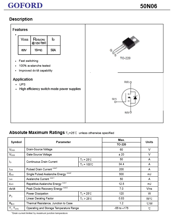 50n06-mosfet-datasheet