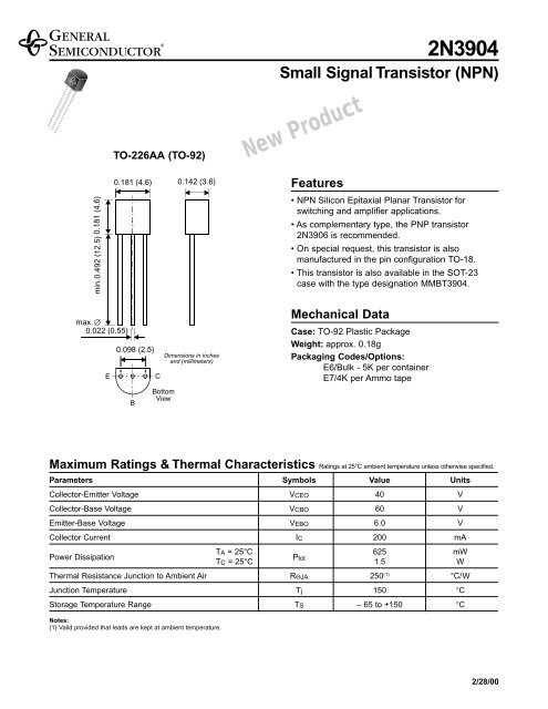 datasheet-for-2n3904-transistor datasheet-for-2n3904-transistor