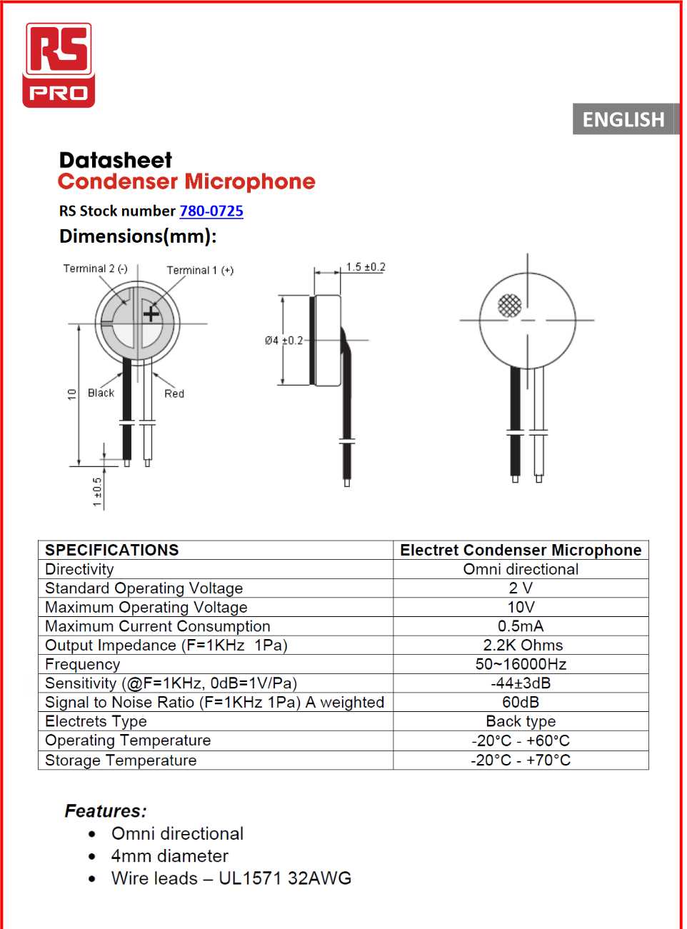 electret-mic-datasheet electret-mic-datasheet
