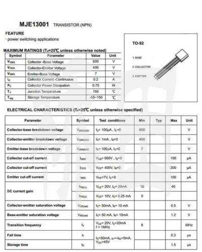 mje13001-datasheet mje13001-datasheet