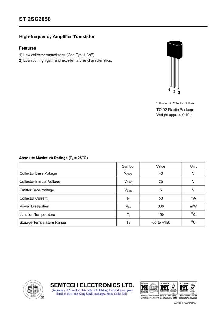 2n2222a-plastic-package-datasheet