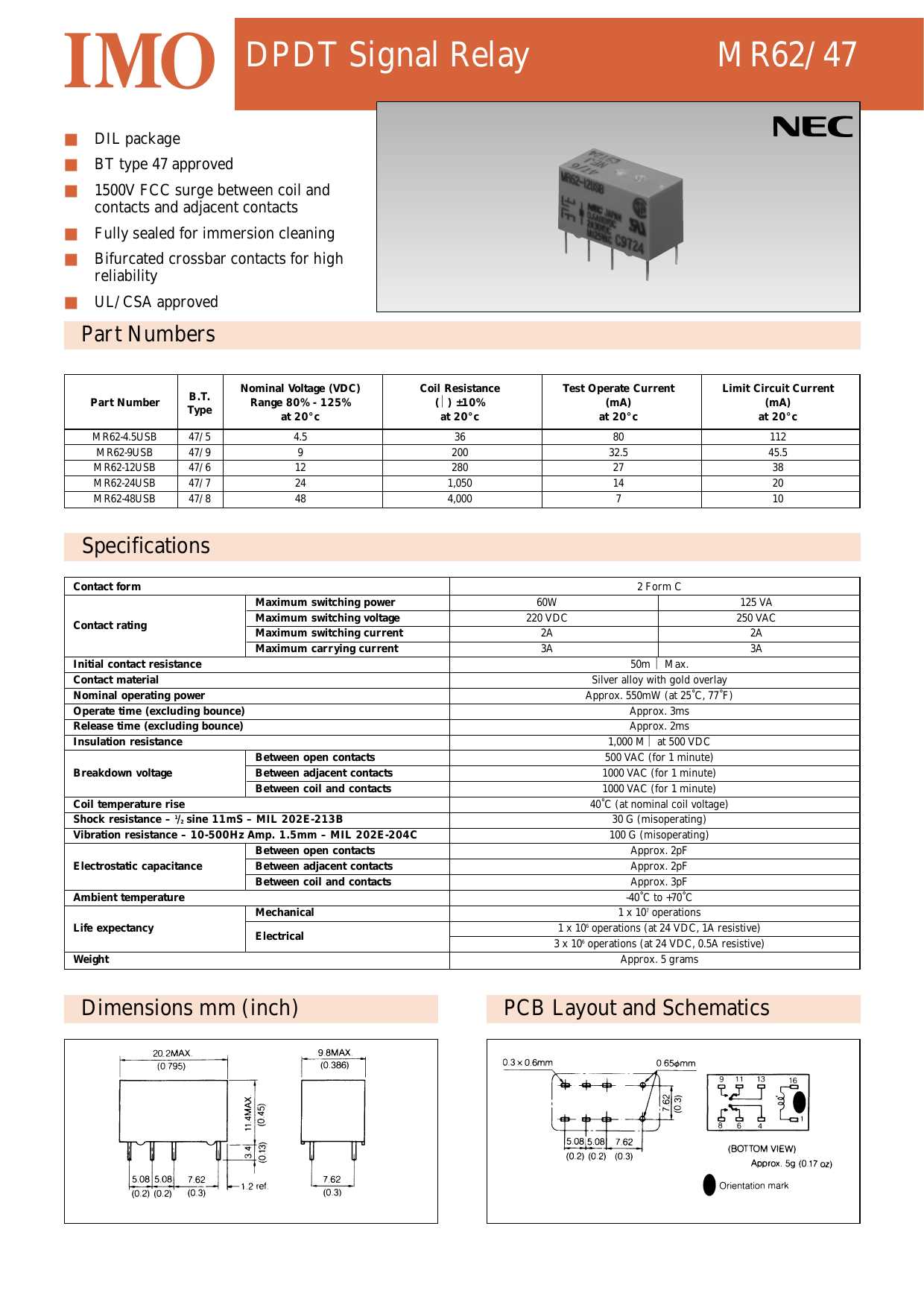 dpdt-relay-datasheet