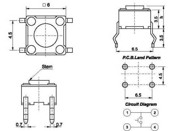 push-button-6-pin-datasheet