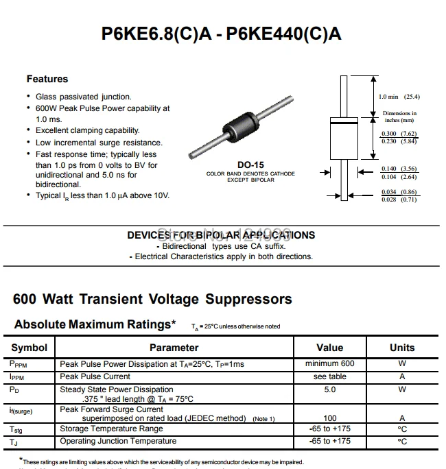 p6ke27ca-datasheet