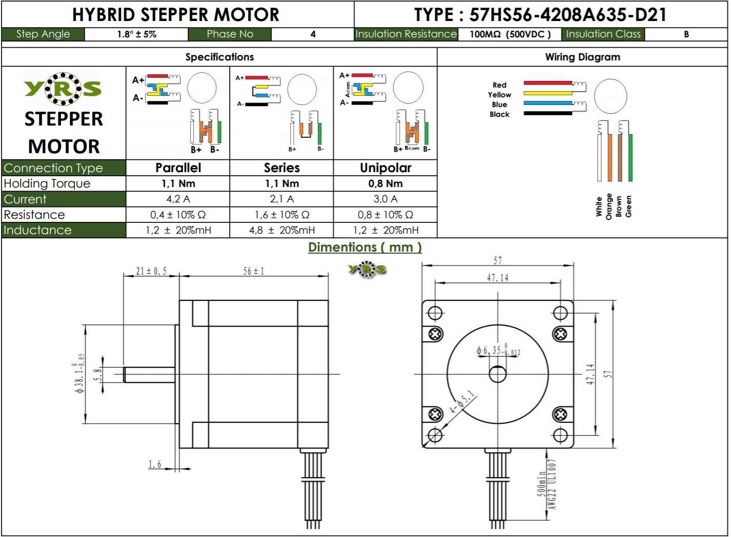 stepper-motor-nema-23-datasheet