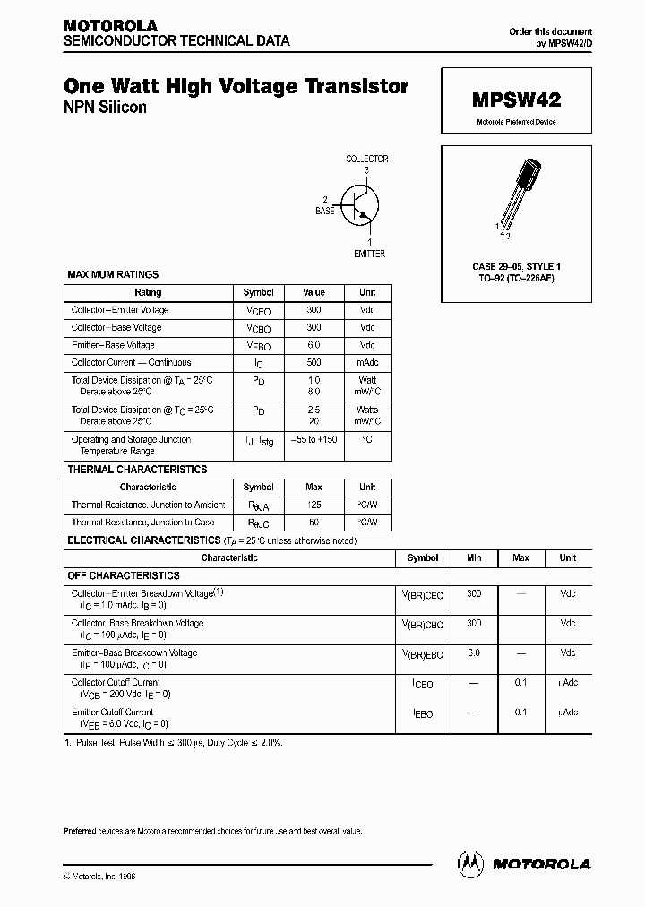 mpsw42-datasheet