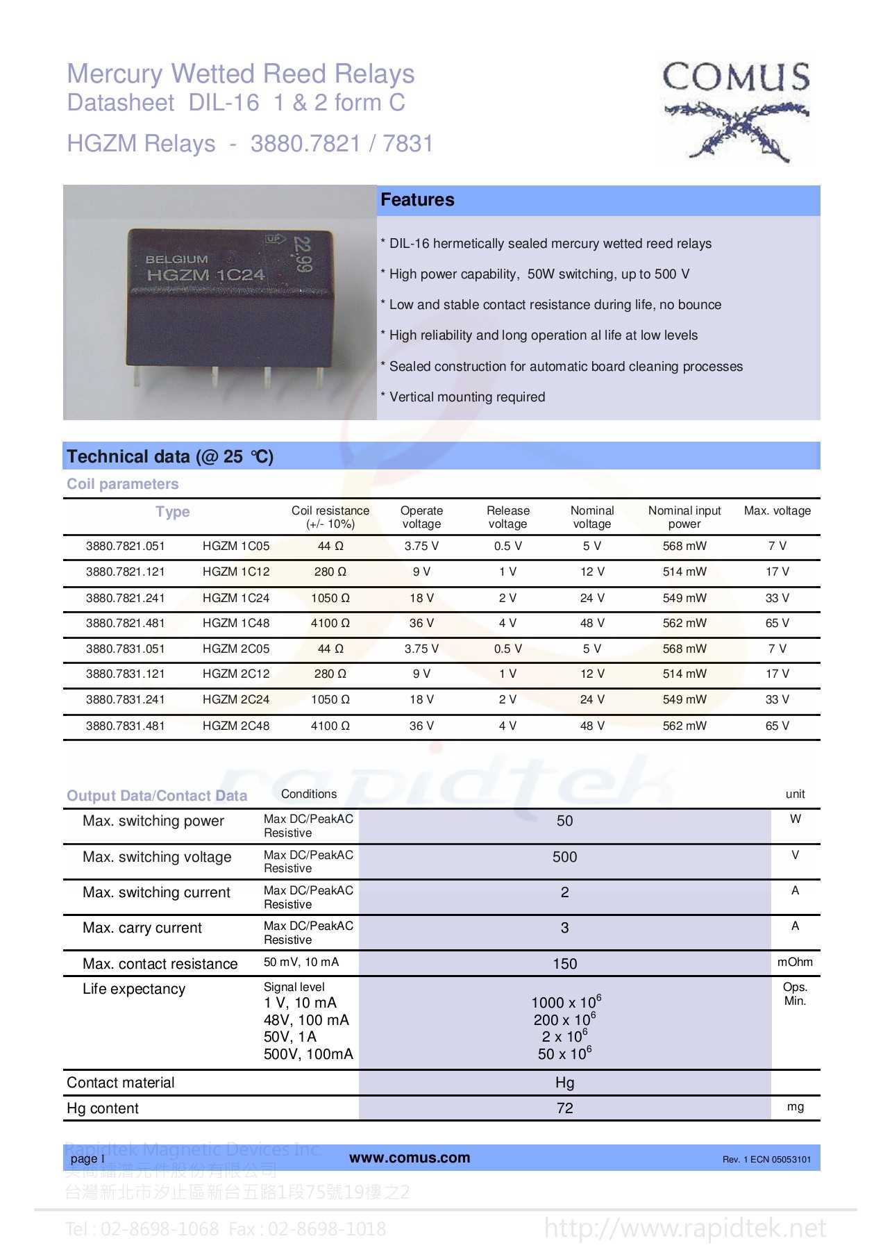 frl-264-relay-datasheet