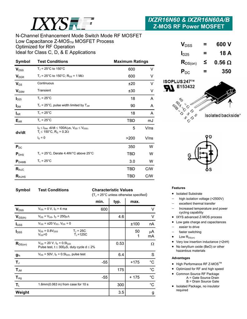 18n50-mosfet-datasheet
