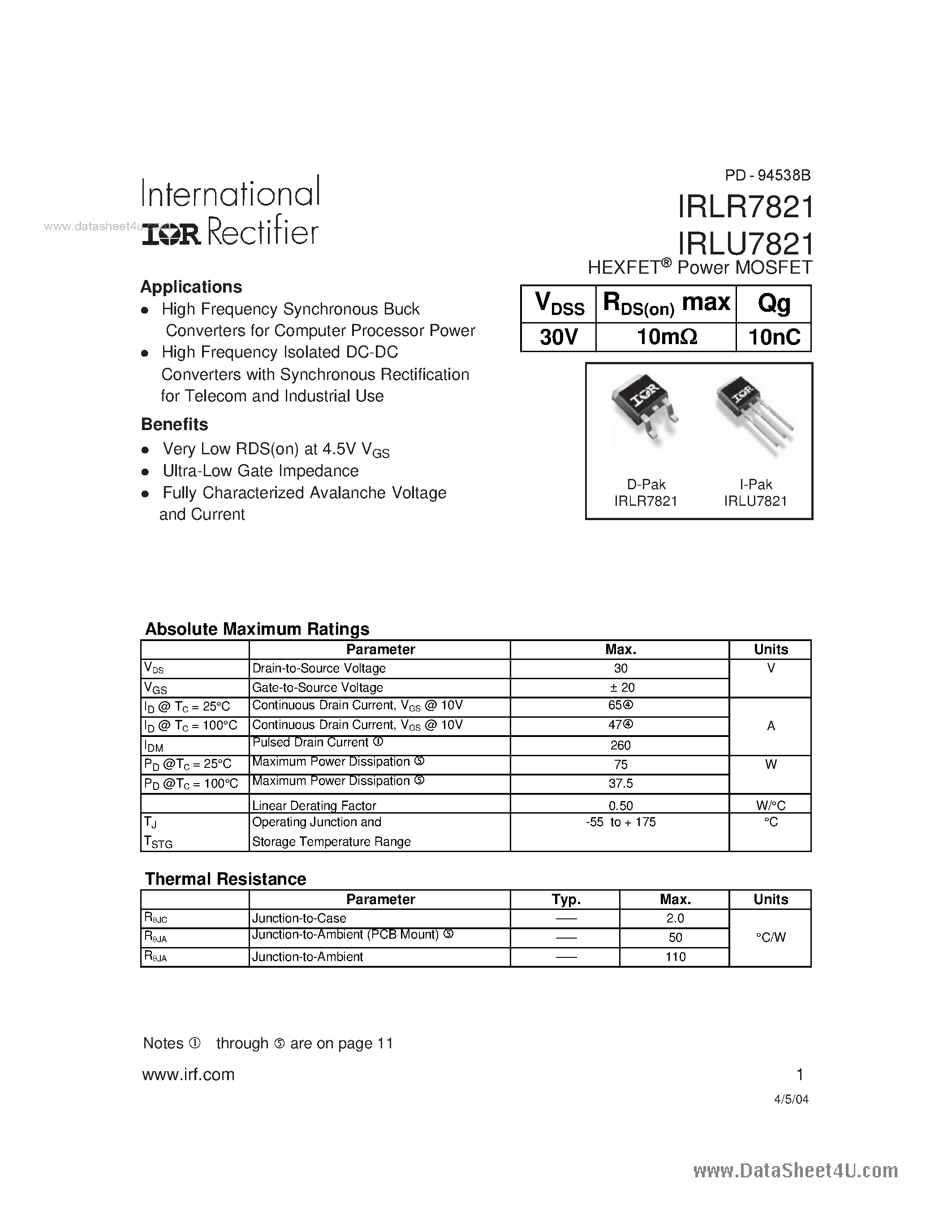 international-rectifier-datasheet international-rectifier-datasheet