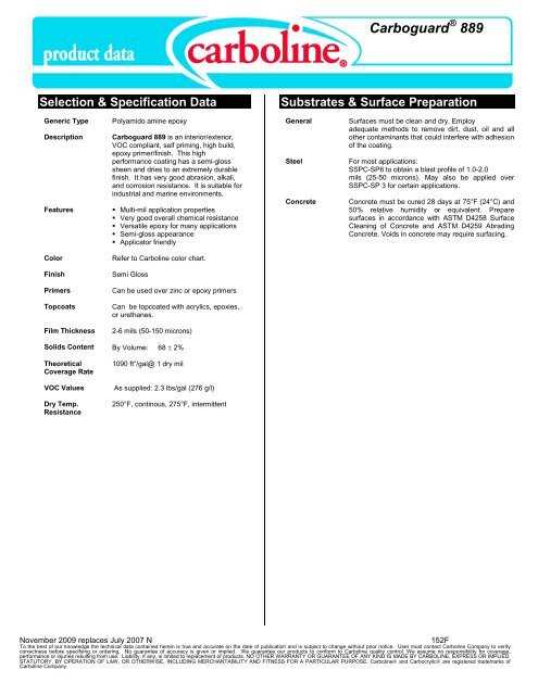 carboline-891-datasheet