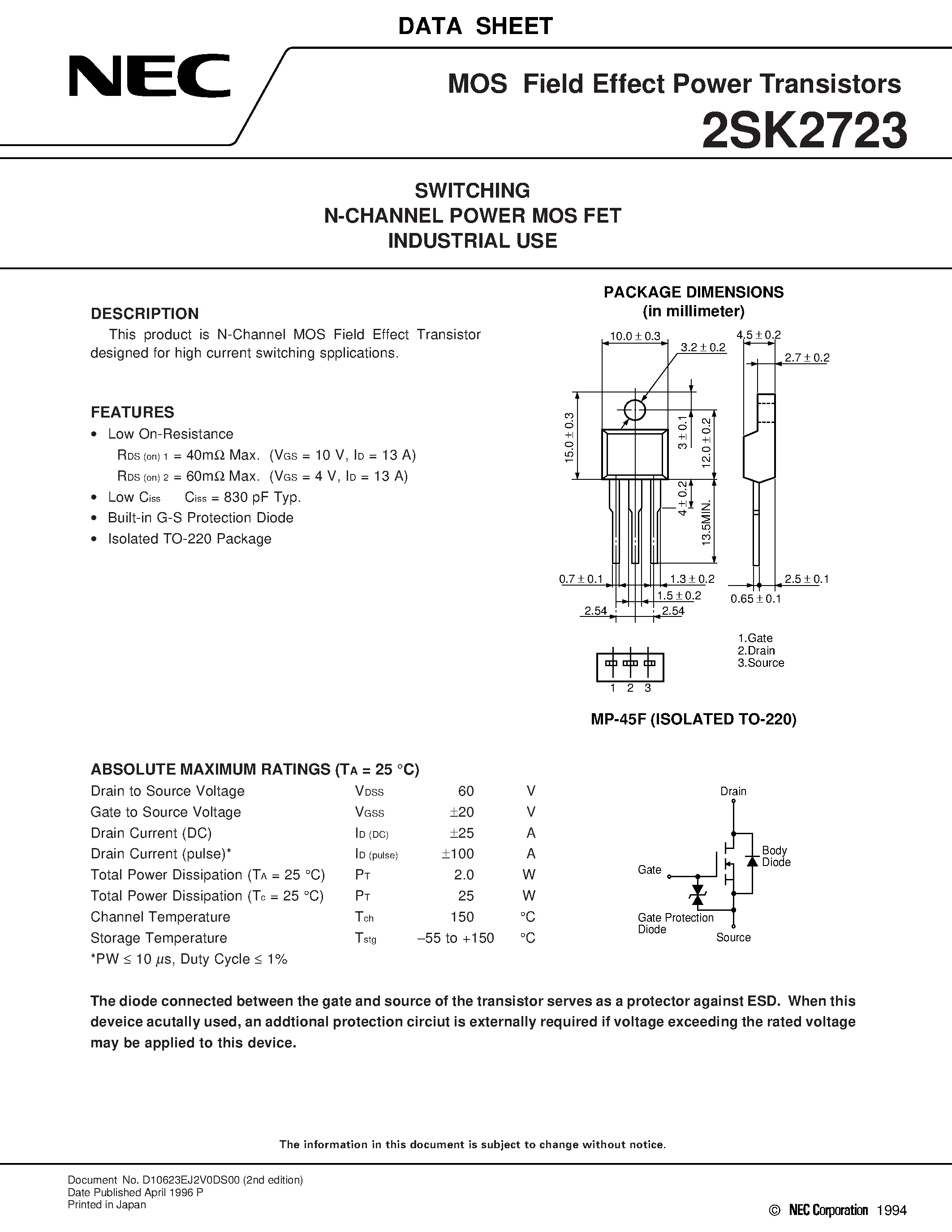2sk2771-datasheet