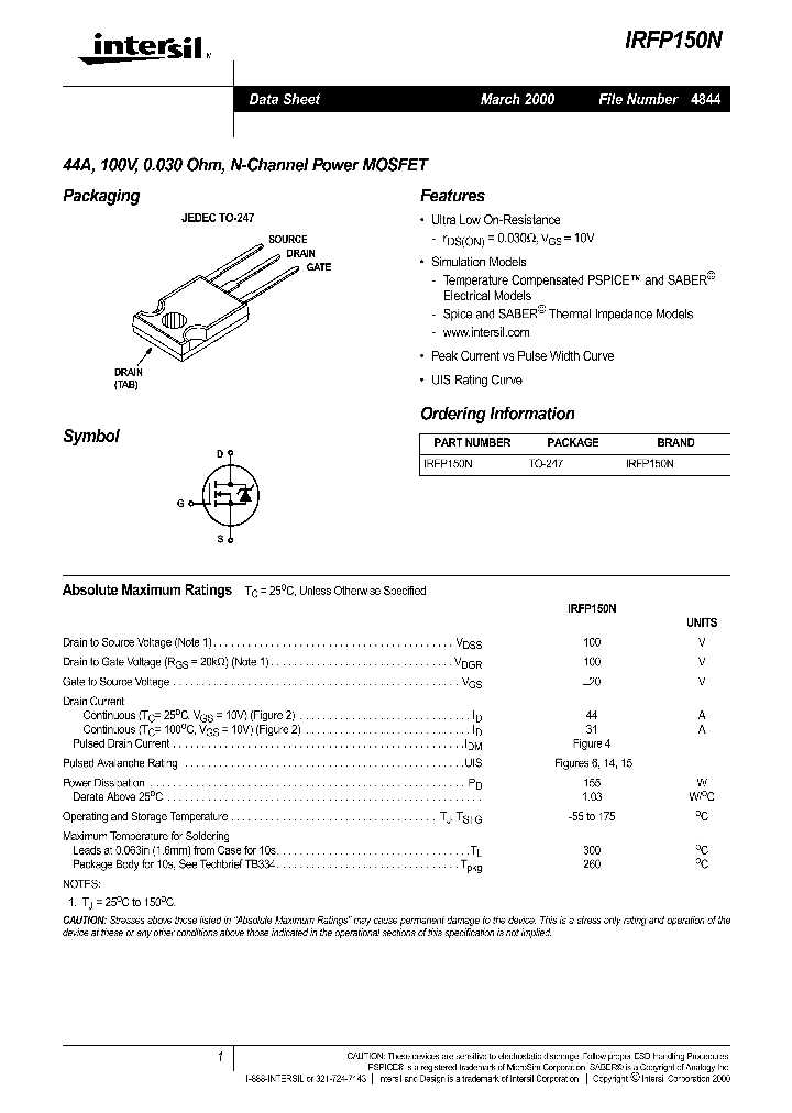 irfp140-datasheet