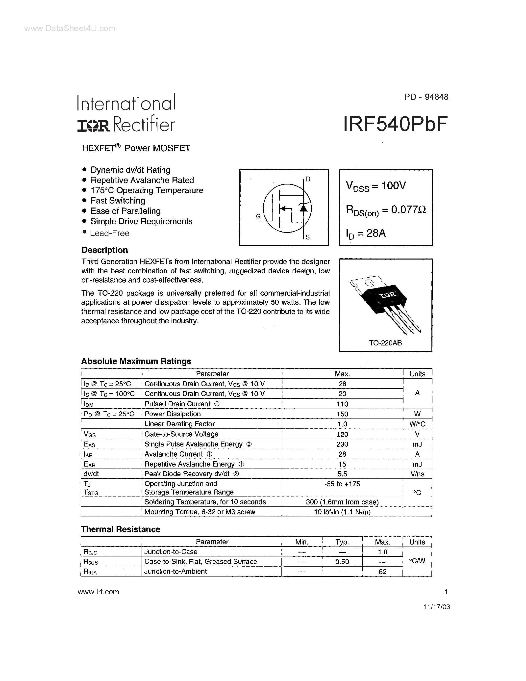 irf240-datasheet