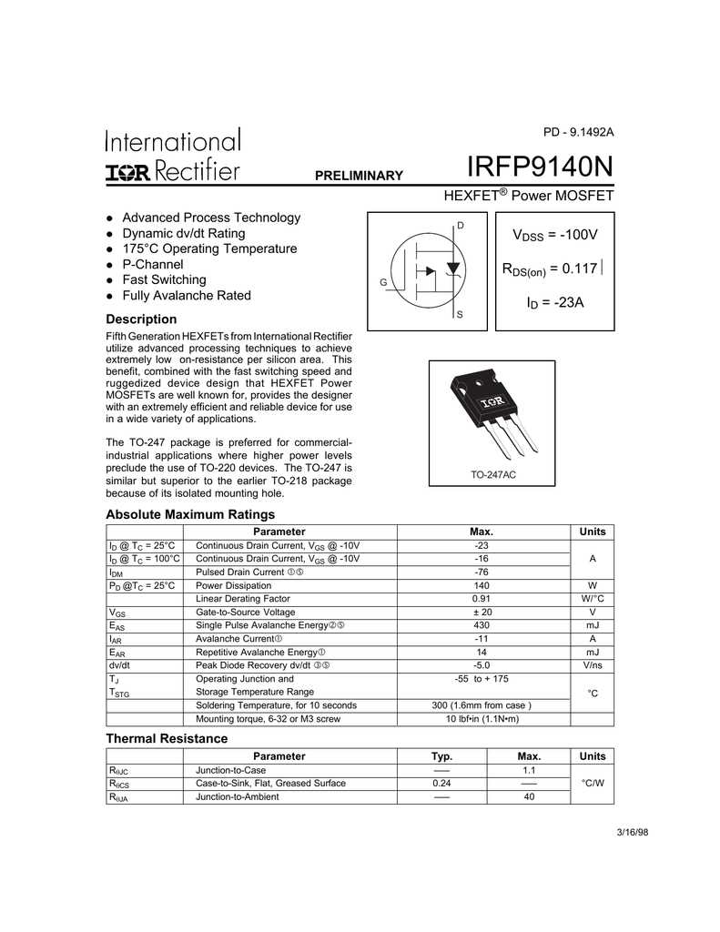 irfp9140n-datasheet