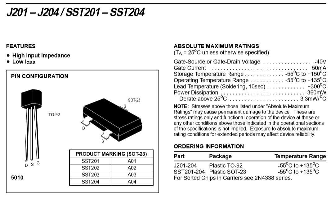 j201-datasheet