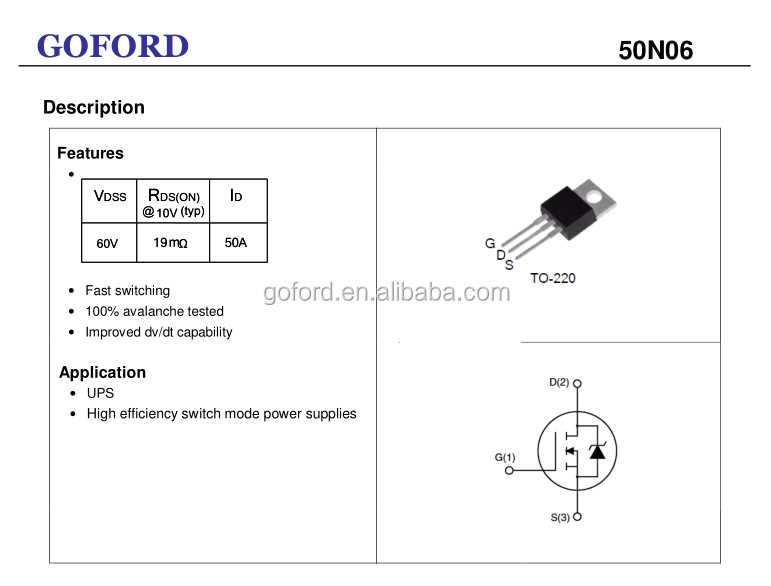 50n06-mosfet-datasheet