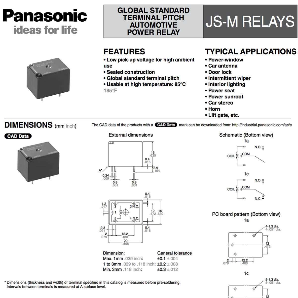 jsm1-12v-5-datasheet