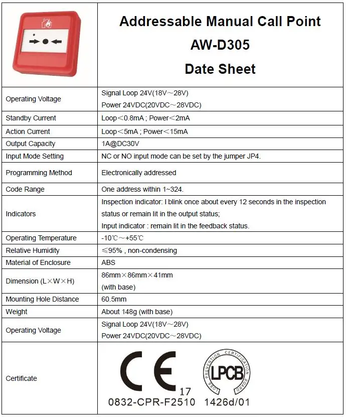 kac-call-point-datasheet