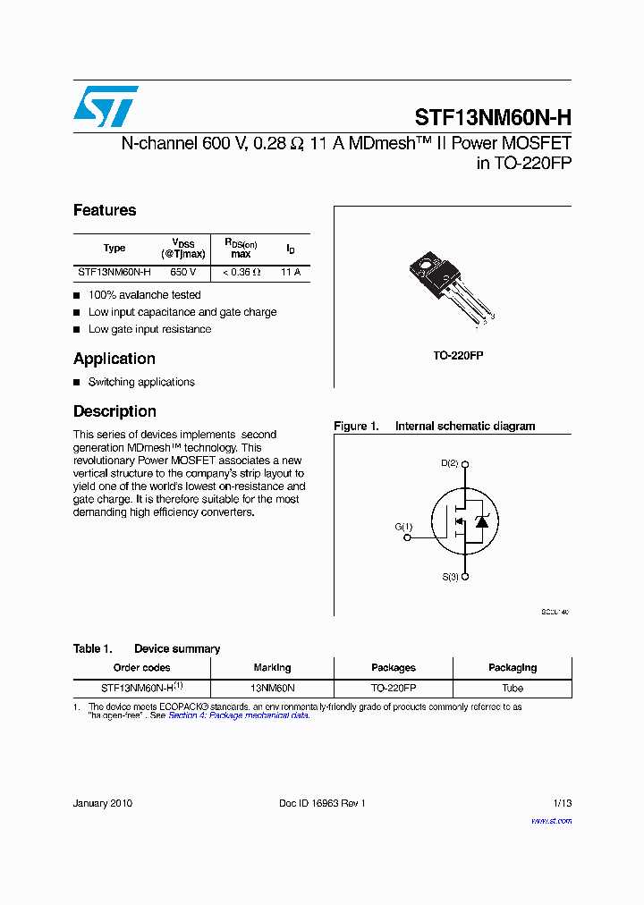 10nm60n-datasheet