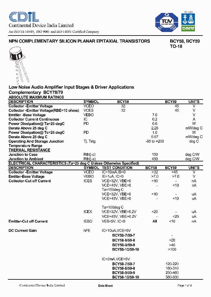 bcy59-datasheet