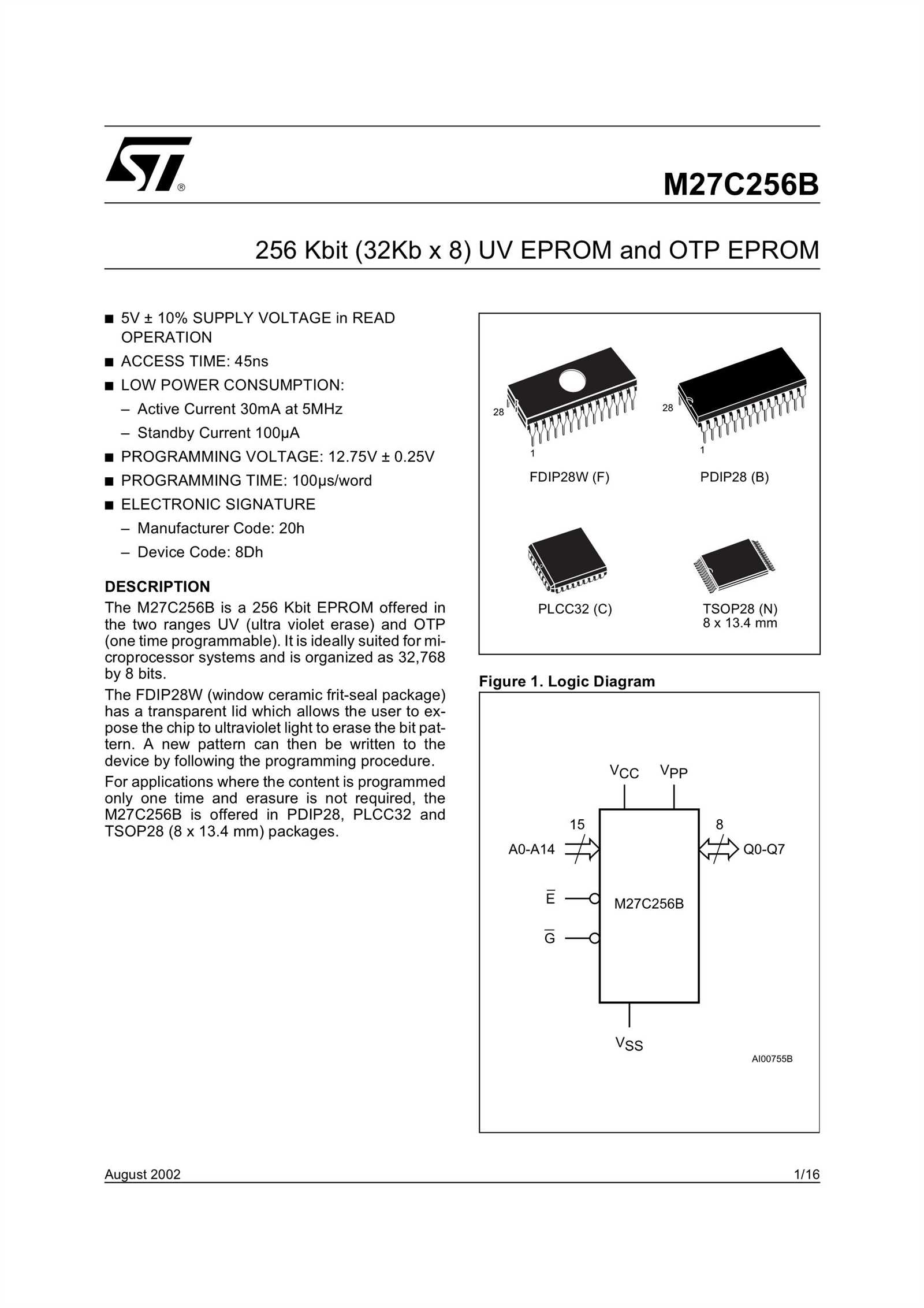m27c256b-12f1-datasheet