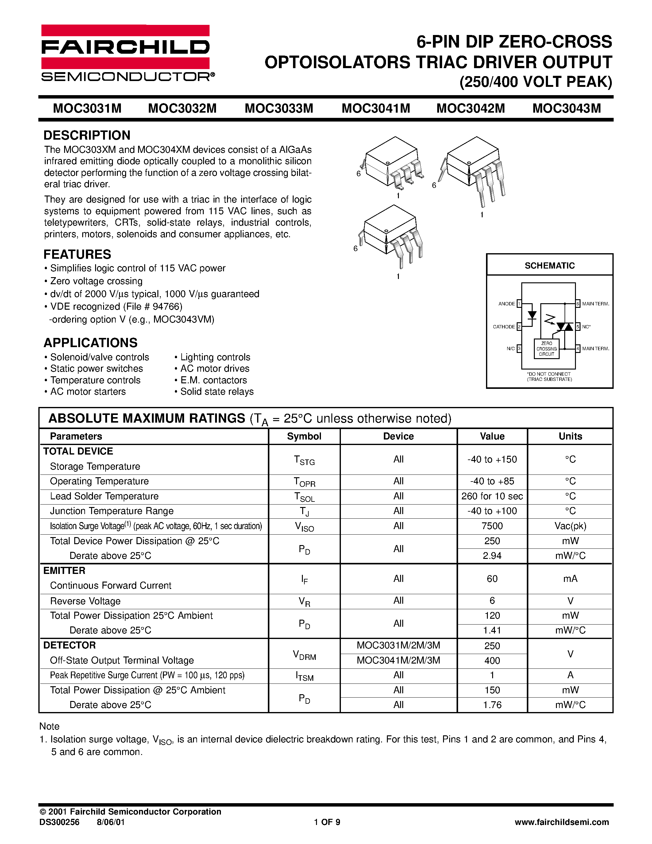 moc3011m-datasheet moc3011m-datasheet